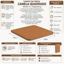 Ver imagem 2 de Tampo de Mesa Quadrado 90x90cm Cor Canela em MDP para Mesa de Jantar - Kappesberg
