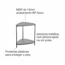 Ver imagem 5 de Mesa Lateral Orgânica com Prateleira 44,2cm Pé de Metal Móvel na Caixa