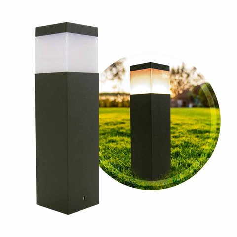 Poste Balizador 30cm P/ Jardim em Alumínio Verde Militar 1xe27 St1301