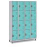 Armário Roupeiro Aço 16 Portas 191×130×41cm Volume C/ Tranca Cor:azul Royal - 7