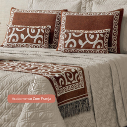 Kit Cobre Leito Casal Queen Completo 10 Peças Turin Premium Caqui - 4