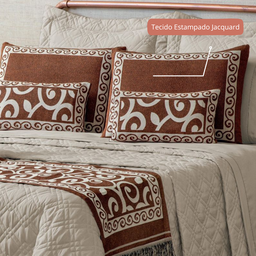 Kit Cobre Leito Casal Queen Completo 10 Peças Turin Premium Caqui - 3