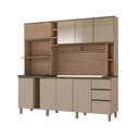 Ver imagem 2 de Cozinha 205cm MDF 15mm com Portas de Vidro Érica Marrom/Champagne/Rosé