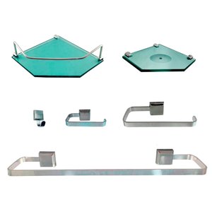 Kit Para Banheiro Luxo de Alumínio 2 Sextavado Verde