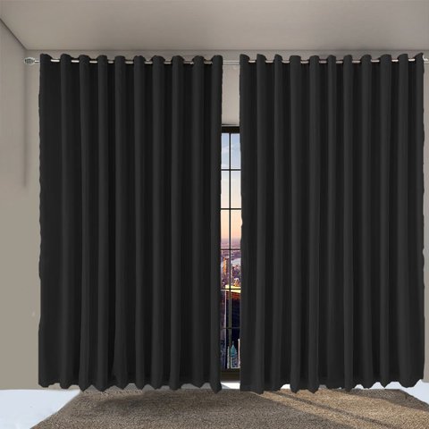 cortina quarto Janela 2,70 x 1,50 apartamento Paris preto