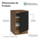 Ver imagem 3 de Balcão de Cozinha 50cm 1 Porta Rustic/preto Agata Madesa
