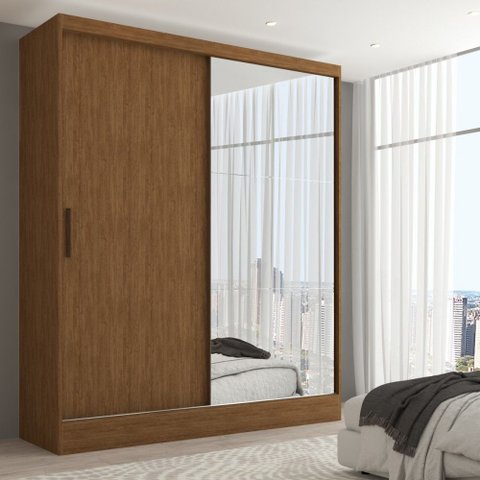 Guarda-roupa Solteiro Istambul 2 Portas 2 Gavetas com Espelho Naturale Tx - Pm
