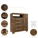 Ver imagem 3 de Kit Cômoda Sapateira 1 Porta 4 Gavetas e Multiuso 2 Portas Porto Belo Malbec