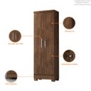 Ver imagem 2 de Kit Cômoda Sapateira 1 Porta 4 Gavetas e Multiuso 2 Portas Porto Belo Malbec