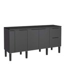 Ver imagem 1 de Balcão Buffet Cozinha Sala de Jantar com Tampo 180cm Cisne Cozimax Preto