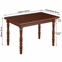 Ver imagem 3 de Mesa de Jantar 4 Lugares em Eucalipto 125x80cm 103EA Piratini Marrom