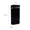 Ver imagem 2 de Cantoneira Plástica Dupla com Saboneteira 21 X 14 X 40,5 Cm - Astra:preto Kant3*pr1