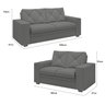 Conjunto Sofá 2 e 3 Lugares Velosuede Delos Yescasa - 3