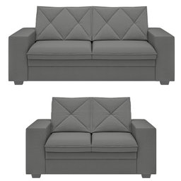 Conjunto Sofá 2 e 3 Lugares Velosuede Delos Yescasa - 2