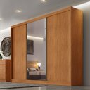 Ver imagem 3 de Guarda Roupa Casal Londres 3 Portas 1 com Espelho 4 Gavetas Cinamomo - Novo Horizonte