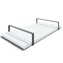 Ver imagem 1 de Bandeja Decorativa 25x50cm Borda Infinita Branca Com Alça Preta