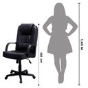 Ver imagem 7 de Cadeira de Escritório Presidente Ergonômica Couro Sintético Encosto Ajustável Trava Cor Preta Reimex