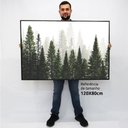 Ver imagem 2 de Quadro Decorativo Árvores em tela Canvas TACOLADO PAPEL DE PAREDE Moldura Flutuante 4,5cm Freijó 120