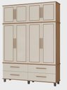 Ver imagem 1 de Roupeiro colonial Triplex House 4 portas alto cor Off white / Nature Fabrimóveis 55