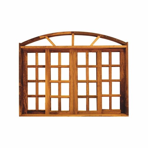 Vitro de Correr 4 Folhas - Padrão Imbuia Arco 2.00 x 1.20 - Hale
