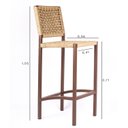 Ver imagem 5 de Banqueta Bistrô Balcao Gourmet Corda Nautica – Aço – Marrom e Bege - Kit 2