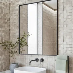 Espelho Retangular Grande Decorativo para Banheiro ou Sala com Moldura Preta Star - Édecasamóveis - 8