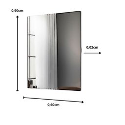 Espelho Retangular Grande Decorativo para Banheiro ou Sala com Moldura Preta Star - ÉdeCasaMóveis                                               - 4