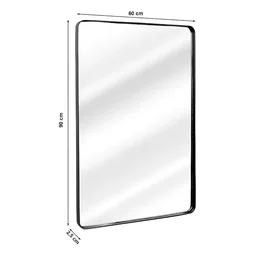 Espelho Retangular Grande Decorativo para Banheiro ou Sala com Moldura Preta Star - Édecasamóveis - 5