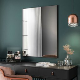 Espelho Retangular Grande Decorativo para Banheiro ou Sala com Moldura Preta Star - ÉdeCasaMóveis                                               - 2