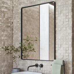 Espelho Retangular Grande Decorativo para Banheiro ou Sala com Moldura Preta Star - Édecasamóveis - 2