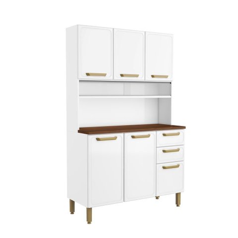 Cozinha Compacta de Aço 6 Portas 2 Gavetas Bella Bertolini Branco