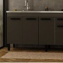 Ver imagem 3 de Gabinete de Cozinha 5 Gavetas 3 Portas 194cm Grande 100% Mdf:grafite