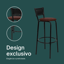Ver imagem 4 de Kit 5 Banquetas para Bancada Banco Alto Junco Preto Balcão Cozinha Gourmet Bar Área de Lazer Piscina