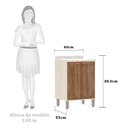Ver imagem 3 de Balcão de Cozinha com Tampo 60 Cm 2 Portas de Abrir 1 Prateleira Sofia Luciane Móveis