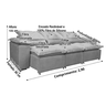 Sofá 4 e 5 Lugares Retrátil e Reclinável 2,90 Metros Alpoim Estofados Rose 607 Athenas - 8