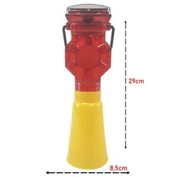 Sinalizador Solar Viario Cone Kit 10 Uni Iluminaçao Rua Rodovia Estrada Chuva Evita Acidentes Estaci - 4