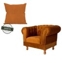 Ver imagem 2 de Uma Poltrona Chesterfield Duque + Uma Almofada - Suede Terracota- sala de estar/Recepcao