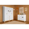 Guarda Roupa Infantil 4 Portas Cômoda Ane 100% Mdf Branco/carvalho - 1