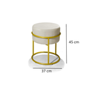 Ver imagem 3 de Puff Banqueta Decorativo Redondo Base de Argola de Ferro Dourado para Sala Quarto Recepção Provador 