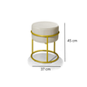 Puff Banqueta Decorativo Redondo Base de Argola de Ferro Dourado para Sala Quarto Recepção Provador  - 3