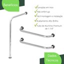 Ver imagem 2 de Barra De Apoio Para Vaso Sanitário e 2 Alça Reta Idoso 60cm