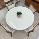 Ver imagem 5 de Mesa de Jantar Redonda 1,15m 4 Lugares Dalla Costa 100% Mdf Cor:off White com Freijó