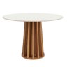 Mesa de Jantar Redonda 1,15m 4 Lugares Dalla Costa 100% Mdf Cor:off White com Freijó - 2