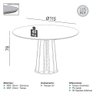 Mesa de Jantar Redonda 1,15m 4 Lugares Dalla Costa 100% Mdf Cor:off White com Freijó - 3