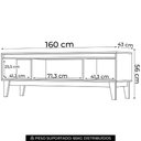 Ver imagem 4 de Rack Tv 70 Pol 160cm 3 Portas Havor Cinamomo/off H02 - Mpozenato
