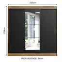 Ver imagem 3 de Guarda-roupa Casal Madesa Istambul 3 Portas de Correr com Espelho 3 Gavetas