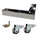 Ver imagem 1 de Kit C/4 Pé Cantoneira Cromado 3cm Aço-carbono + 2 Rodízios Cromado