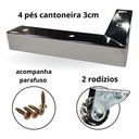 Ver imagem 3 de Kit C/4 Pé Cantoneira Cromado 3cm Aço-carbono + 2 Rodízios Cromado