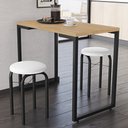 Ver imagem 1 de Conjunto Mesa de Cozinha Prattica Industrial 90cm com 2 Banquetas F02 Nature/Branco - Mpozenato