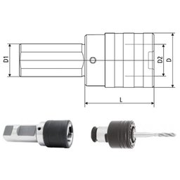 Kit Adaptadores Troca Rápida e Mandril Flutuante Haste Paralela - Btfixo - 4